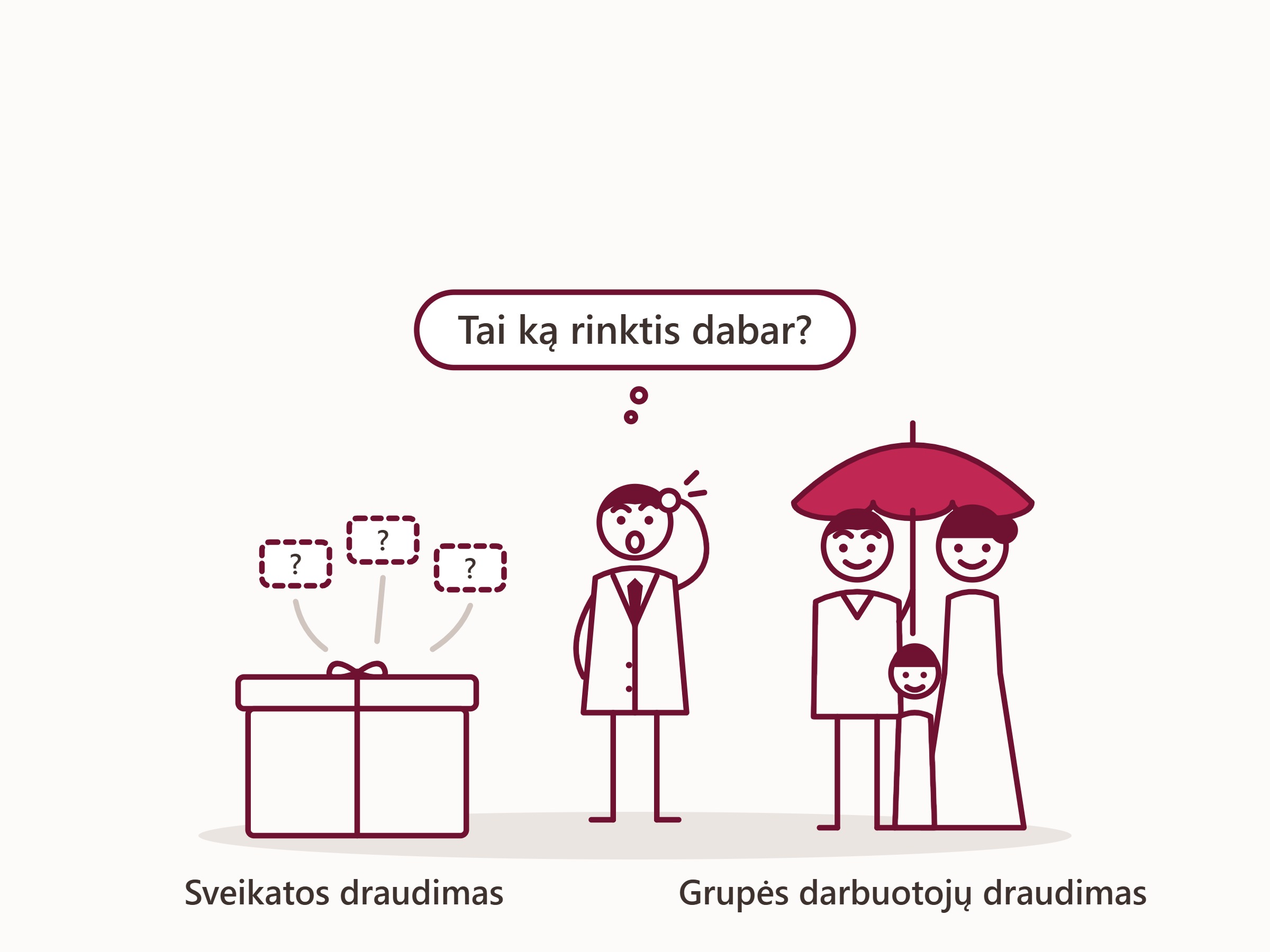 Dvi vienodos dovanos darbuotojui: sveikatos draudimas su 350 € lubomis ir gyvybės draudimas be lubų